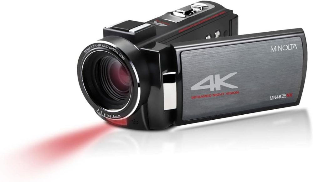 Minolta MN4K25NV 4K Ultra HD 30 MP Night Vision Camcorder (Black)