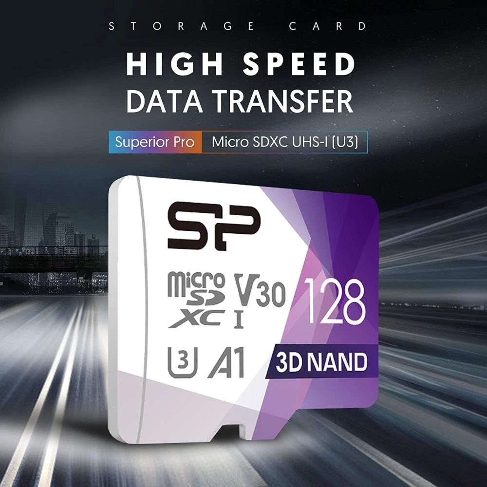 Silicon Power 128GB Micro SD Card U3 SDXC Up to 100MB/s High Speed Memory Card for Cams, DJI Pocket and Drones - Image 2